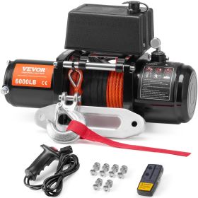 VEVOR Electric Winch for Truck 6000 lb Synthetic Rope Waterproof Remote Control
