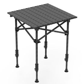 Portable Folding Camping Table With Adjustable Height Rustproof Carbon Steel Foldable Roll-Up Camping Table for Picnic Camping Hiking Beach BBQ 55LBS