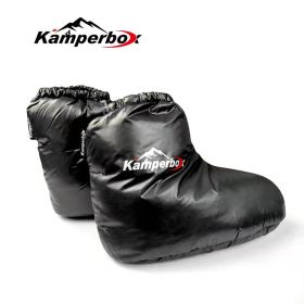 Kamperbox Down Socks Camping Down Boots Sleeping Bags Camping Down Socks (Color: Black)