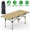 Folding Camping Table Portable Lightweight Carbon Steel Roll-up Picnic BBQ Desk with Carry Bag Heavy Duty for Outdoor Beach Backyard Party Patio Campi