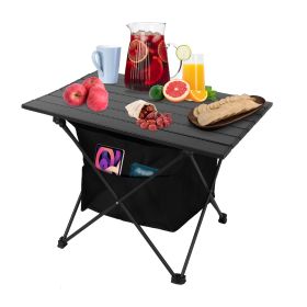 Foldable Camping Table With Storage Basket Rustproof Portable Aluminum Alloy Roll-Up Camping Table With Carrying Bag For Camping Hiking BBQ Picnic Fis (Option: CampingTable M)