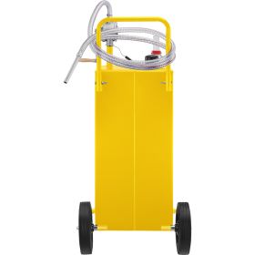 VEVOR Fuel Caddy, 35 Gallon, Gas Storage Tank on 4 Wheels, with Manuel Transfer Pump, Gasoline Diesel Fuel Container for Cars, Lawn Mowers, ATVs (Color: Yellow)
