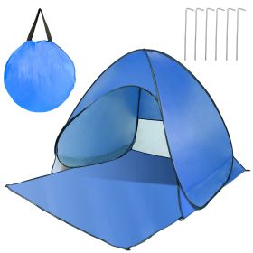 Pop Up Beach Tent Sun Shade Shelter Anti-UV Automatic Waterproof Tent Canopy for 2/3 Man w/ Net Window Storage Bag for Outdoor Beach Camping Fishing P (Option: PopUpBeachTent Blue)