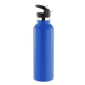 Sports Water Bottle Stainless Steel Vacuum-Insulated Drinking Cup w/ Straws Outdoor Cycling Hiking (Option: StillWaterBottle 750mlBLU)