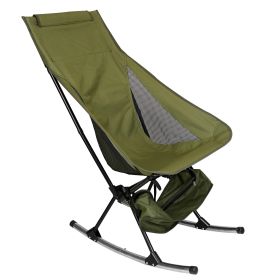 Portable Camping Rocking Chair 198LBS Weight Capacity Included Carry Bag High Back Rocker Chair For Patio Fishing Beach Lawn Travel (Option: CampingChair Green)