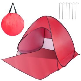 Pop Up Beach Tent Sun Shade Shelter Anti-UV Automatic Waterproof Tent Canopy for 2/3 Man w/ Net Window Storage Bag for Outdoor Beach Camping Fishing P (Option: PopUpBeachTent Red)