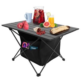Foldable Camping Table With Storage Basket Rustproof Portable Aluminum Alloy Roll-Up Camping Table With Carrying Bag For Camping Hiking BBQ Picnic Fis (Option: CampingTable L)
